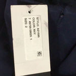 AQUA NEW  Off-the-shoulder center notch‎ Chiffon Gown In Navy, size 2 Photo 14