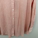 J. McLaughlin  | Mini Banker Stripe Blouse Orange White Lightweight Collar | XL Photo 2