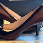 Calvin Klein  Business Formal Brown & Black Shoe Metal Buckle Peep Toe SZ… Photo 2