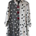 Ali Miles Womens M Tunic Blouse Top Geometric Lagenlook Black Size M Photo 0