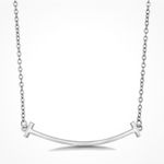 Boutique Curve Bar Necklace | White Gold Filled‎ Photo 0