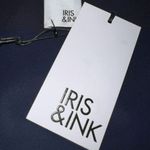 IRIS & INK Dress V Neck Short Sleeve Lined Navy Blue NWT Size 2 Photo 6