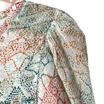 Anthropologie Eri + Ali Briony Dolman Cotton Top size small Cream Green Print Photo 4