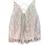 Lucy in the Sky Lucy In the Sky Clarabelle Iridescent Sequin Dress Sz S White Fairy Lace Photo 5