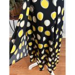 Scarlett  Dress Women's Size 12 Black Yellow White Polka Dot Sleeveless Midi Photo 6