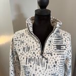 Billabong Boundary Mock Fleece Pullover 1/4 Zip Animal Print White Black Sweater Photo 2