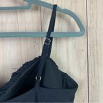 Jaclyn Smith Black Ruffled One Piece Swimsuit with Floral Hem Photo 5