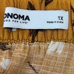 Sonoma  Women Skirt XL Mustard Floral Asymmetrical Wrap Boho Cottagecore Whimsy Photo 6