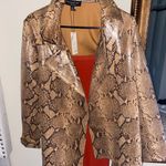 Belted Snakeskin Leather Jacket Multiple Size M Photo 1