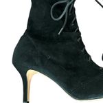 ASOS  BLACK GOTH POINTY TOE ANKLE BOOTIE GRANNY LACE UP SHOES Photo 2