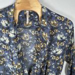 Free People Intimately Blue Floral Lace Plunging Wrap Elsa Bodysuit Size Small Photo 1