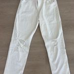 EXPRESS White Boyfriend Ripped Jeans Photo 0