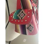 Cowgirl Trendy Fringe Concealed Carry Purse With fringe red purple and silver Photo 2