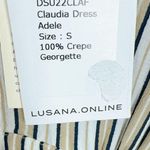 NWT Lusana Claudia Striped Midi Dress in Adele 100% Crepe Georgette Size Small Photo 2