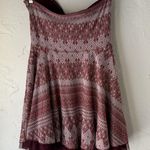 Free People  Dress Womens Medium Red Boho Strapless Embroidered Aztec Beaded Trim Photo 2