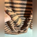 7th Ray  pullover shirt, terracotta and brown stripe w button detail on one side Photo 3