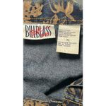 Bill Blass Jeans Vintage 90's Floral Printed Denim Jacket Blue Tan Size P Large Photo 3