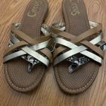 Sam Edelman  Cypress Gold metallic brown strappy sandal slides size US 9 Photo 1