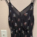 American Eagle Women’s Black Floral Viscose Romper Size Small Long Photo 2