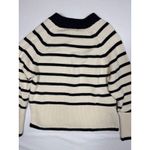Massimo Dutti Striped Navy Cream Cotton gold Button Cardigan Sweater Women Sz SM Photo 7
