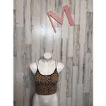 No Boundaries  Leopard Print Ribbed Crop Cami – Crisscross Back Stretchy Tank Top Photo 2