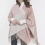 SOIA & KYO NWT  Mirel Woven Colorblock Neutral Blush-Toned Fringe Scarfigan Shawl Photo 0