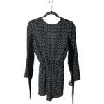 H&M  Coachella SZ 6 black and white abstract romper with fringe Photo 5