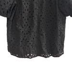PRETTYGARDEN  Women's Black Embroidered Blouse L Long Puff Sleeve Photo 5