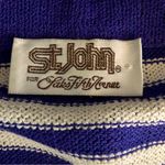 St. John Vintage for Sak’s Purple-Blue & White-Cream Striped Sweater Vest Knit 12 Photo 3