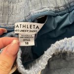 Athleta  Cabo Linen 4“ Shorts Size 18‎ Blue Plus Size Summer Beach Vacation Photo 1