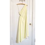 A.L.C. Delfina Dress one shoulder pleated cutout Canary yellow faux leather Photo 2
