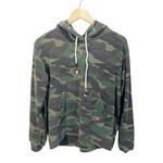 Sundry  Womens Hoodie Sweatshirt Green Pullover Camo Kanga Pocket Long Sleeve 2 Photo 3