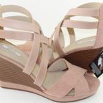 Geox D Sibilla Powder Pink Suede Wedge Heels 9.5 Photo 1