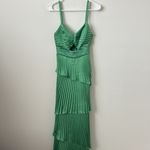 Abercrombie & Fitch  TIERED PLEATED MIDI dress in green spruce Size: XS Tall Photo 3
