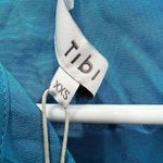 Tibi  Bowery Blue Arielle Silk Gold Button Front Midi Dress Size XXS Oversized Photo 6