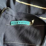 Alice + Olivia  Bolton Ottoman Pinstripe Flare Navy Blue & White Dress Size Small Photo 13