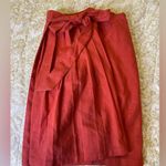 étoffe studios Women’s Linen Blend Red Skirt Tie Waist Size Large Photo 0