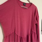 Arula Pink Waffle Knit Long Sleeve Draped Blouse Shirt Top Size A (14/16) Photo 2