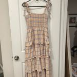 Storia Pastel Plaid Tiered Midi Dress Photo 1