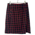 J.Jill Red & Black Plaid Pencil Skirt XS Photo 0