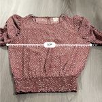 Paper Crane  Smocked Band 3/4 Puff Sleeve Polka Dot Top‎ Size XS Photo 8