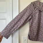 Ganni  NEW Floral Print Cotton Double-Collar Button Down Shirt Gray/Pink Sz 36 Photo 5