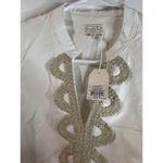 Mud Pie Smock Dress Size Small 4-6 NWT White & Gold Photo 1