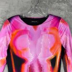 White Fox Boutique  Bodycon Mini‎ Dress Pink Orange Abstract Print Long Sleeve Photo 3