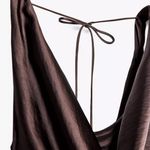 ZARA  Elegant Brown Sleeveless maxi stin effect Dress holiday party cocktail  Photo 2