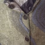 Women's Reversible Tapestry Jacket Gray Green Black Button Front Art To Wear med Photo 4