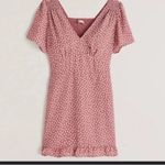 Abercrombie & Fitch Short Sleeve Smocked Pink White Polka Dot Mini Dress xSmall Photo 1