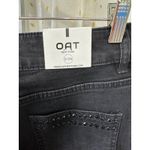 NWT OAT New York High Rise Relaxed Straight Embellished Jewels Denim Jeans 25 Black Photo 5