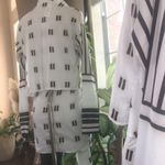 Elegant Leisure Asymmetric Casual Midi Dress Print Twist Design Shirt Dress Photo 5