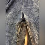 Elisa Cavaletti Italian Blue Acid Wash Pleather Trim Viscose Button Shirt Photo 12